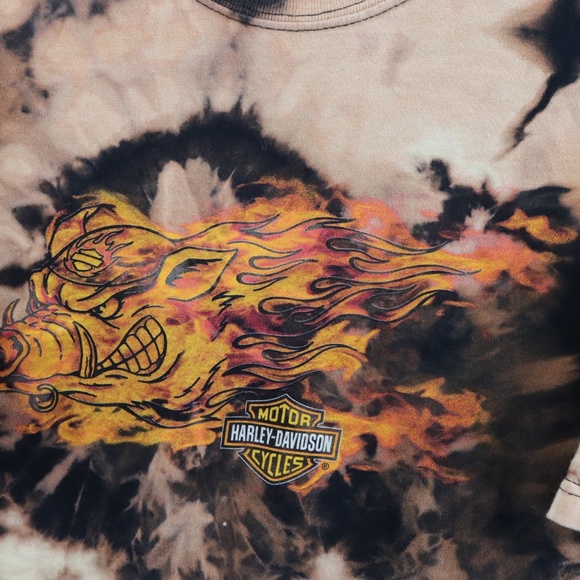 Vintage Harley Davidson Hog Flames Acid Wash Shirt - Picture 4 of 8